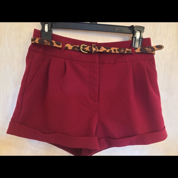 Forever 21 Burgundy High-Waisted Shorts - Picture 1 of 4